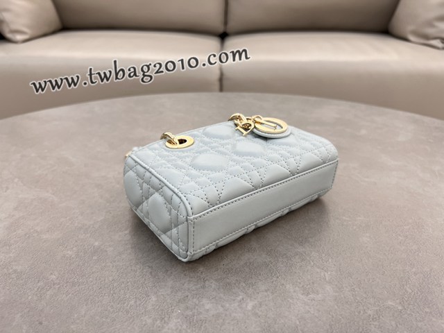 Dior专柜新款迪奥高仿原单湖水蓝羊皮Lady D-Joy手袋手提肩背斜挎女包 djfk1832